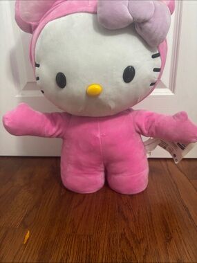 Hello Kitty Pink Plush with Lavender Bow